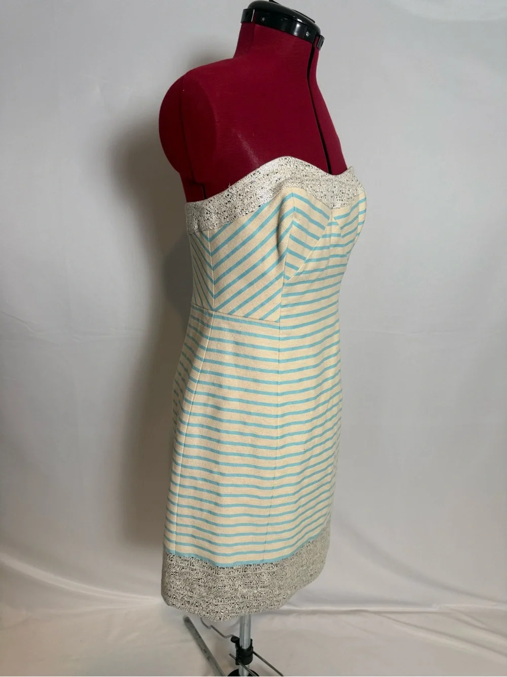 Lilly Pulitzer Remi Dress Women's Size 4 Strapless Blue Horizon Bayview Stripe - Picture 13 of 15